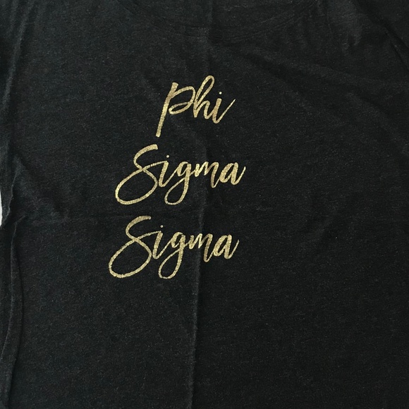 Event Blossom T Shirt Phi Sigma Sigma Black Size Sm-Medium - Picture 2 of 3